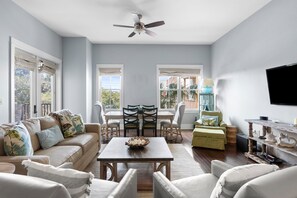 Smart TV - Salty Air & Blue Mountain Flair – 3BR Condo w/ Pool, Balcony & Beach Access! (Santa Rosa Beach)