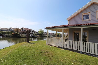Bungalow by Water near Rotterdam with Sauna