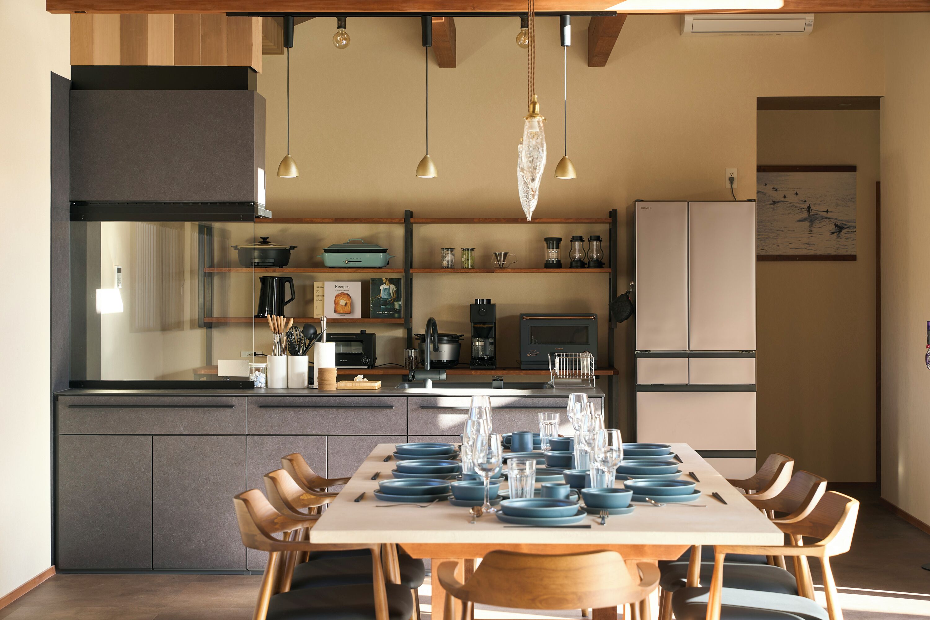 Villa Luxe, vue piscine | Cuisine privée | Grand réfrigérateur, micro-ondes, plaque de cuisson, lave-vaisselle