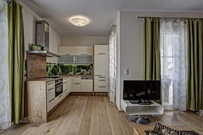 Fridge, oven, stovetop