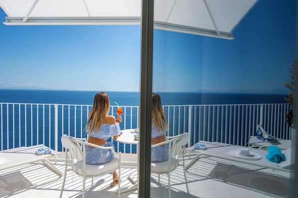 Superior Triple Room, Sea View | Terrace/patio