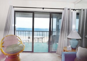 Living area - Enjoy beautiful ocean views in this 2 bedroom, oceanfront condo located uptown! (Ocean City)