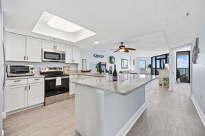 Fridge, microwave, oven, stovetop - Family-Friendly Oceanfront Condo at Compass Cove Resort in Myrtle Beach! (Myrtle Beach)