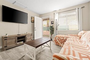 2 bedrooms, desk, iron/ironing board, travel crib