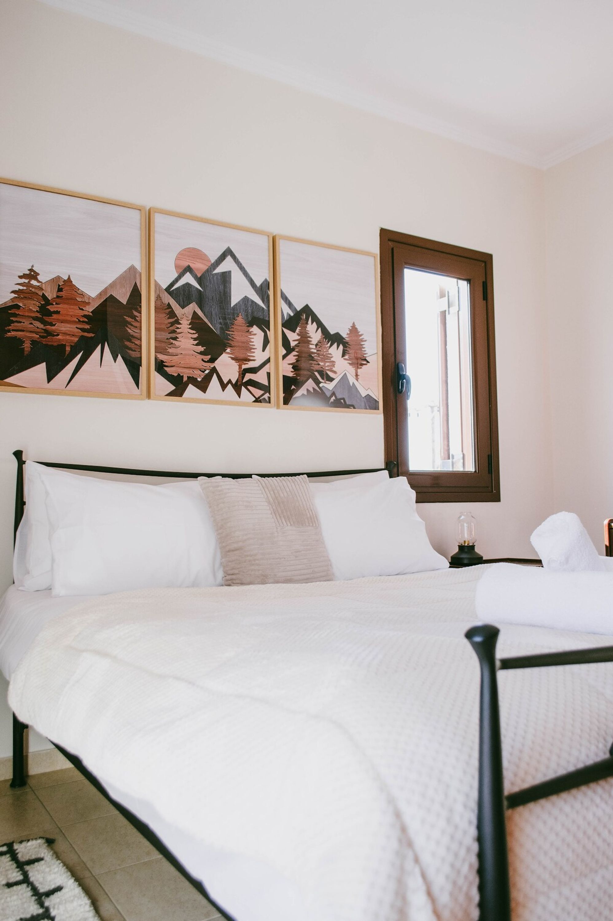 1 bedroom, desk, iron/ironing board, travel cot