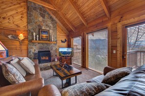 Smart TV, fireplace, table football