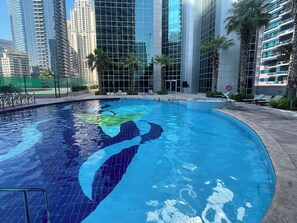 Outdoor pool, a heated pool