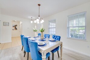 Dining - 6BR Villa w/ Pool, BBQ & Game Room Near Disney! (Kissimmee)