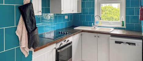 Dishwasher, highchair, cookware/dishes/utensils