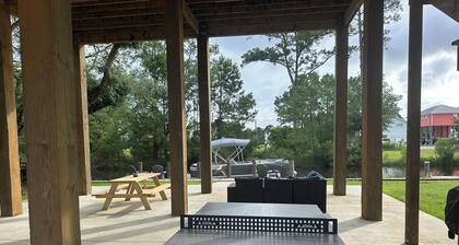 Modern Waterfront Escape in Bay St. Louis with dock, ping pong, cornhole & more!