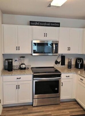 Microwave, oven, stovetop, dishwasher