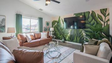 Smart TV, chimenea, videojuegos y tenis de mesa