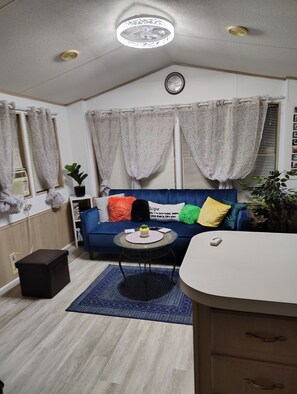 Interior - Cozy "Tiny"  mobile home in charming Davenport with AC, Wifi, washer and dryer. (Davenport)