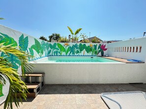 Familieloftsrom, 2 soverom, privat basseng | Terrasse/patio