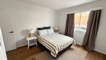 2 bedrooms, iron/ironing board, WiFi, bed sheets