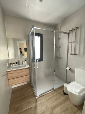 Shower, hair dryer