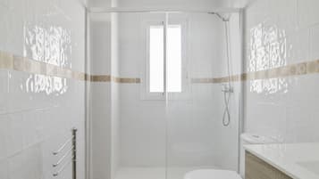 Dusche, Haartrockner, Handtücher