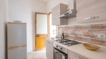 Fridge, oven, stovetop, cookware/dishes/utensils
