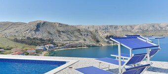 Seaview Villa Marija Metajna with pool