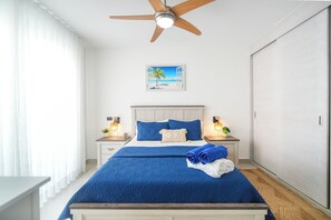 2 bedrooms, in-room safe, iron/ironing board, WiFi