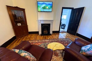 TV, DVD player, books