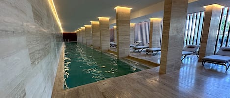 Indoor pool, a heated pool