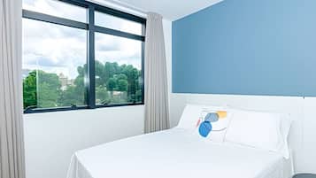 1 bedroom, desk, iron/ironing board, travel crib