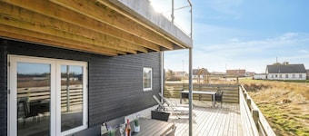 Pool house with activity room, built in 2020, with a view of the North Sea.
