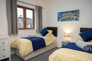 2 bedrooms, iron/ironing board, travel cot, WiFi