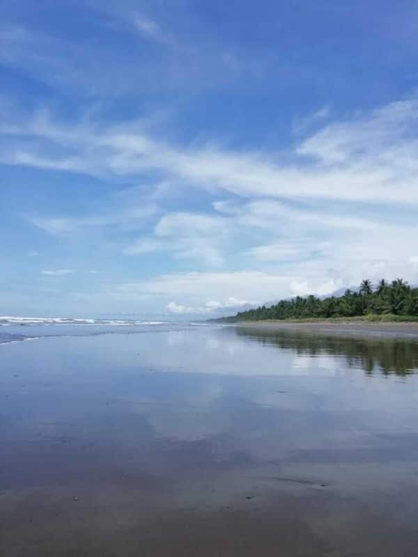 On the beach, white sand