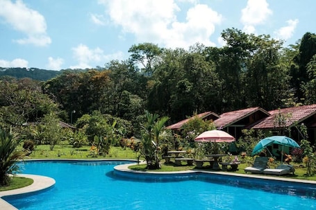 Una piscina al aire libre