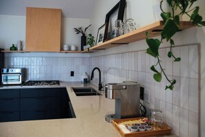 Fridge, stovetop, dishwasher, coffee/tea maker - Oceanfront Retreat w/ Nordic Sauna & Private Beach Experience (Moser River)