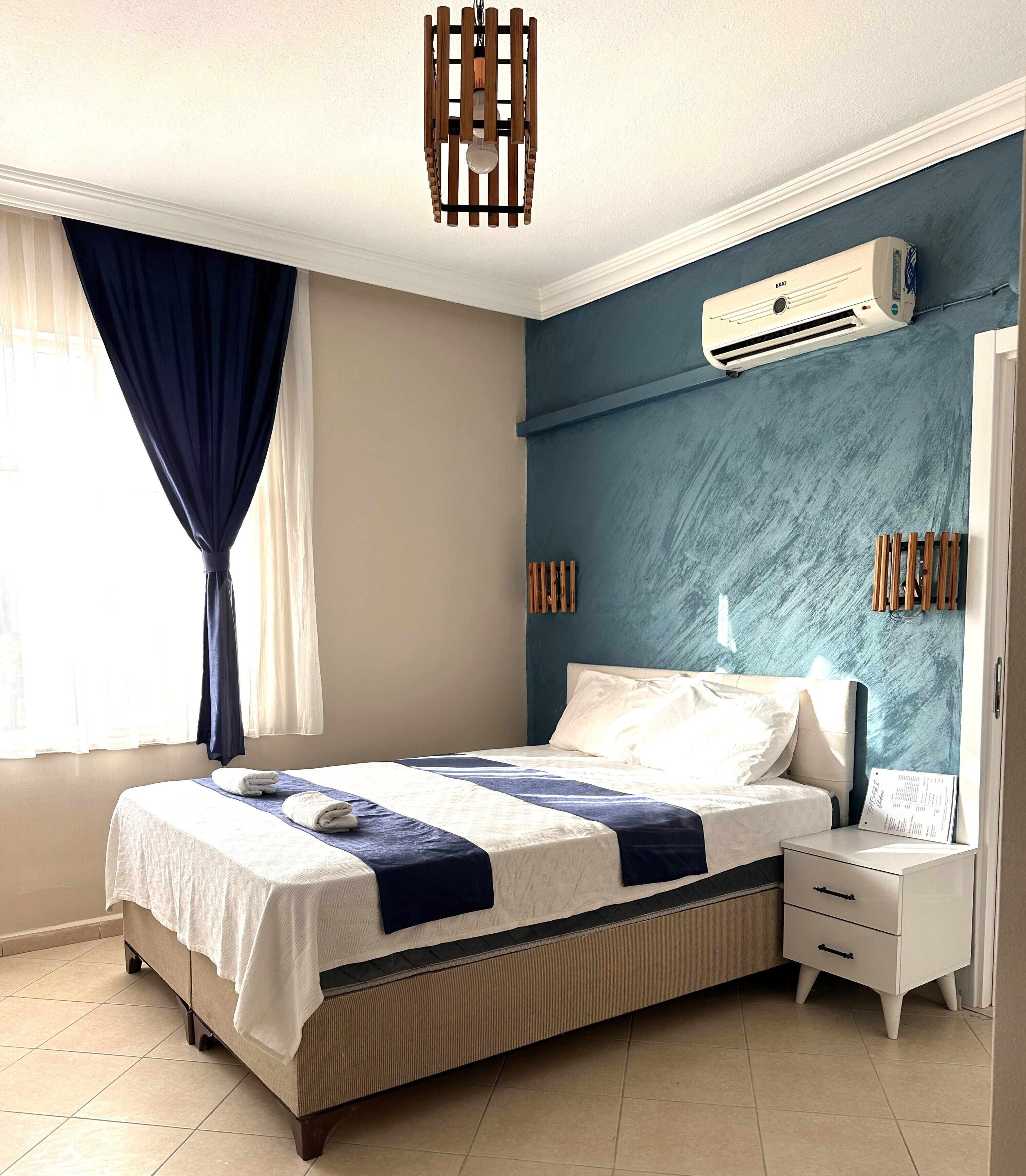 Desk, free WiFi, bed sheets