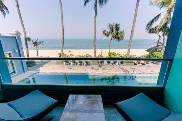 Kamar Double atau Twin Deluks, balkon, pemandangan pantai | Pemandangan balkon