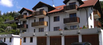 Panoramic view over Titisee-Neustadt in 2-room top floor apartment with balcony