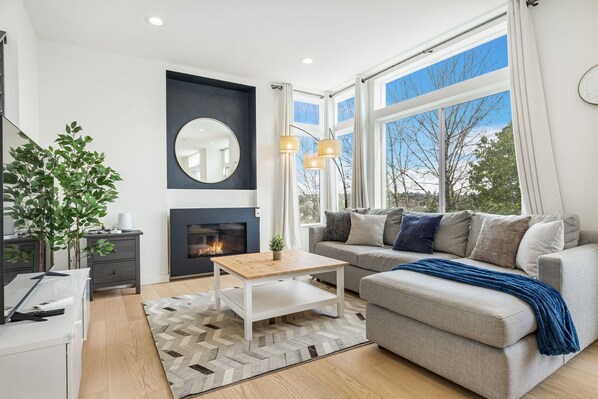 Smart TV, fireplace
