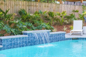 Outdoor pool - Modern Hilton Head Oasis ~ Pool, Fire Pit, Dog Friendly, Steps to Beach! (Hilton Head Island)