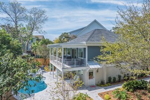 Exterior - Modern Hilton Head Oasis ~ Pool, Fire Pit, Dog Friendly, Steps to Beach! (Hilton Head Island)