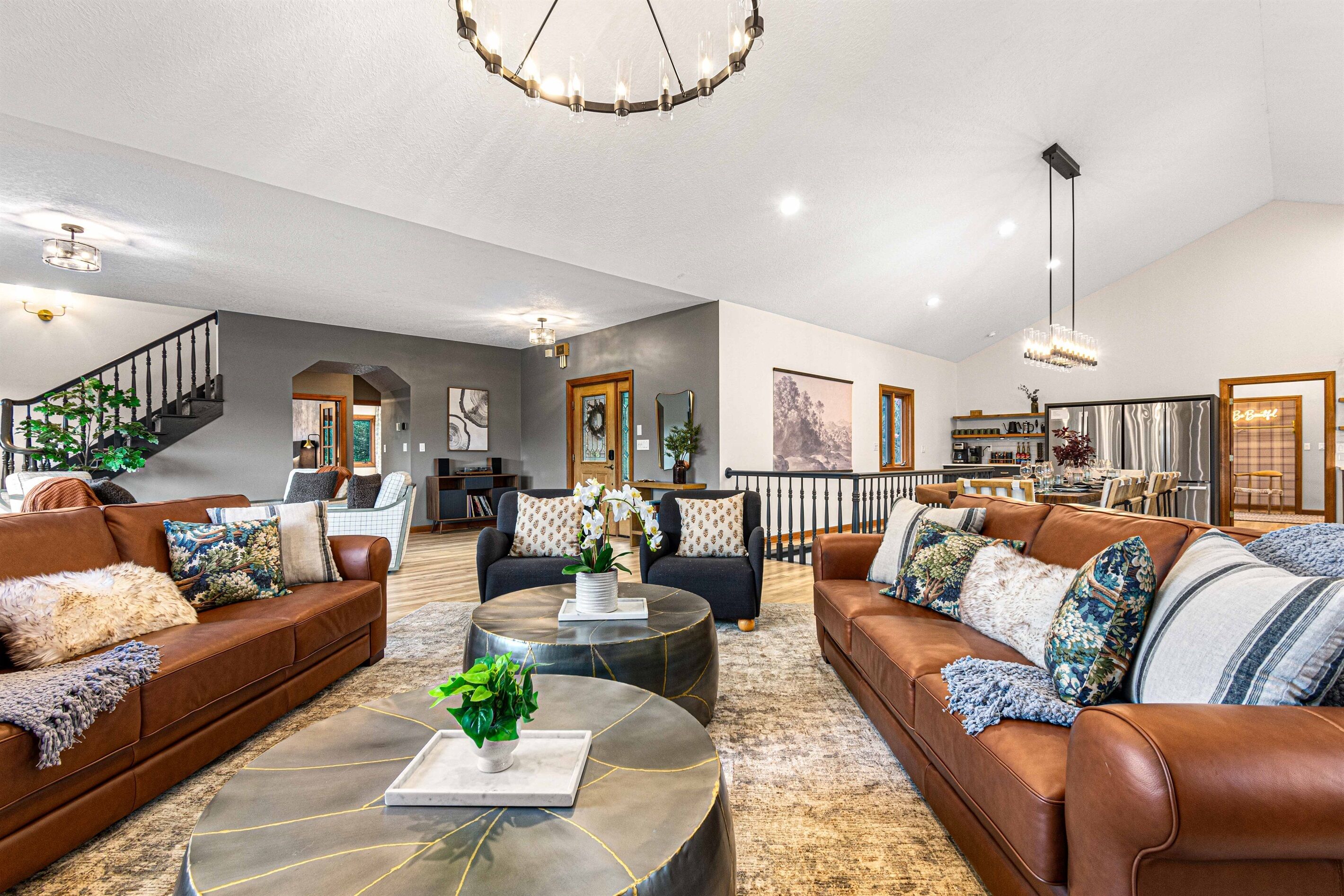 Smart TV, fireplace, video games, foosball