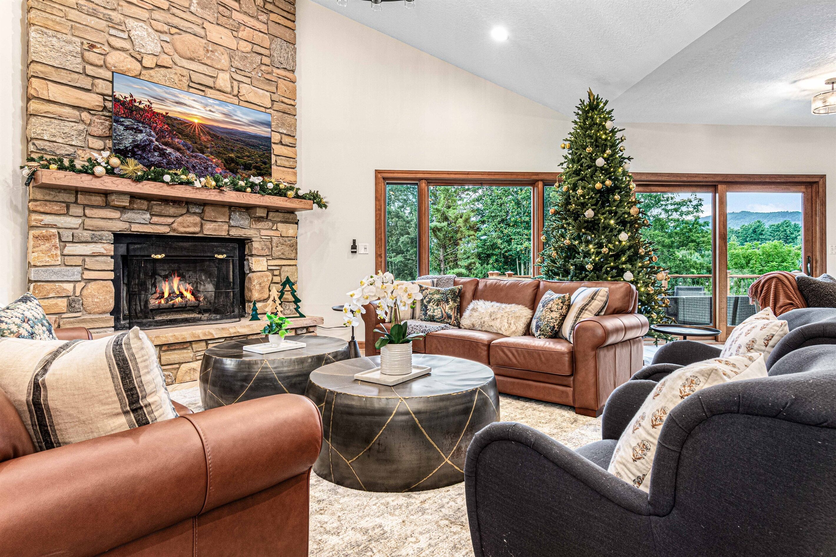 Smart TV, fireplace, video games, foosball