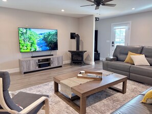Smart TV, caminetto, monitor per computer
