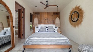 Villa, Pool View | 4 bedrooms, desk, laptop workspace, bed sheets