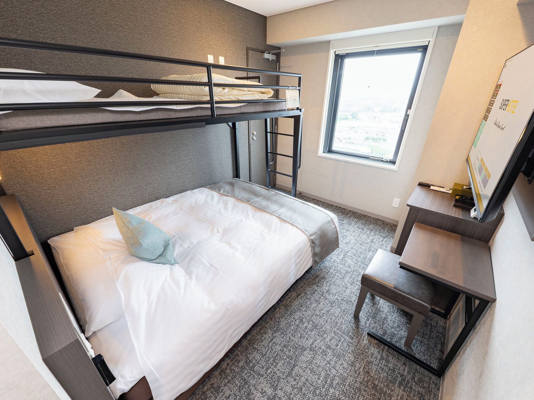 Room (1 Double Bed with Loft Bed) | Desk, blackout curtains, soundproofing, free WiFi