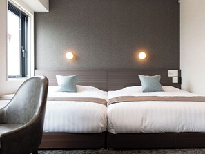 Kahden hengen huone (kaksi sänkyä), tupakointi kielletty (Hollywood) | Työpöytä, pimennysverhot, äänieristys, ilmainen Wi-Fi