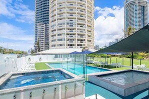 Een verwarmd zwembad