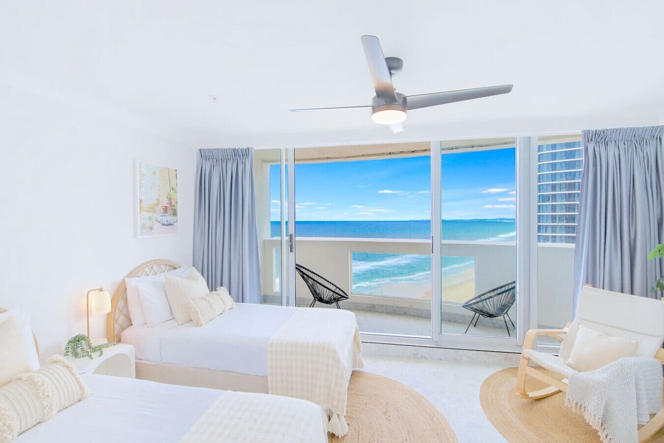3 bedrooms, desk, iron/ironing board, travel cot