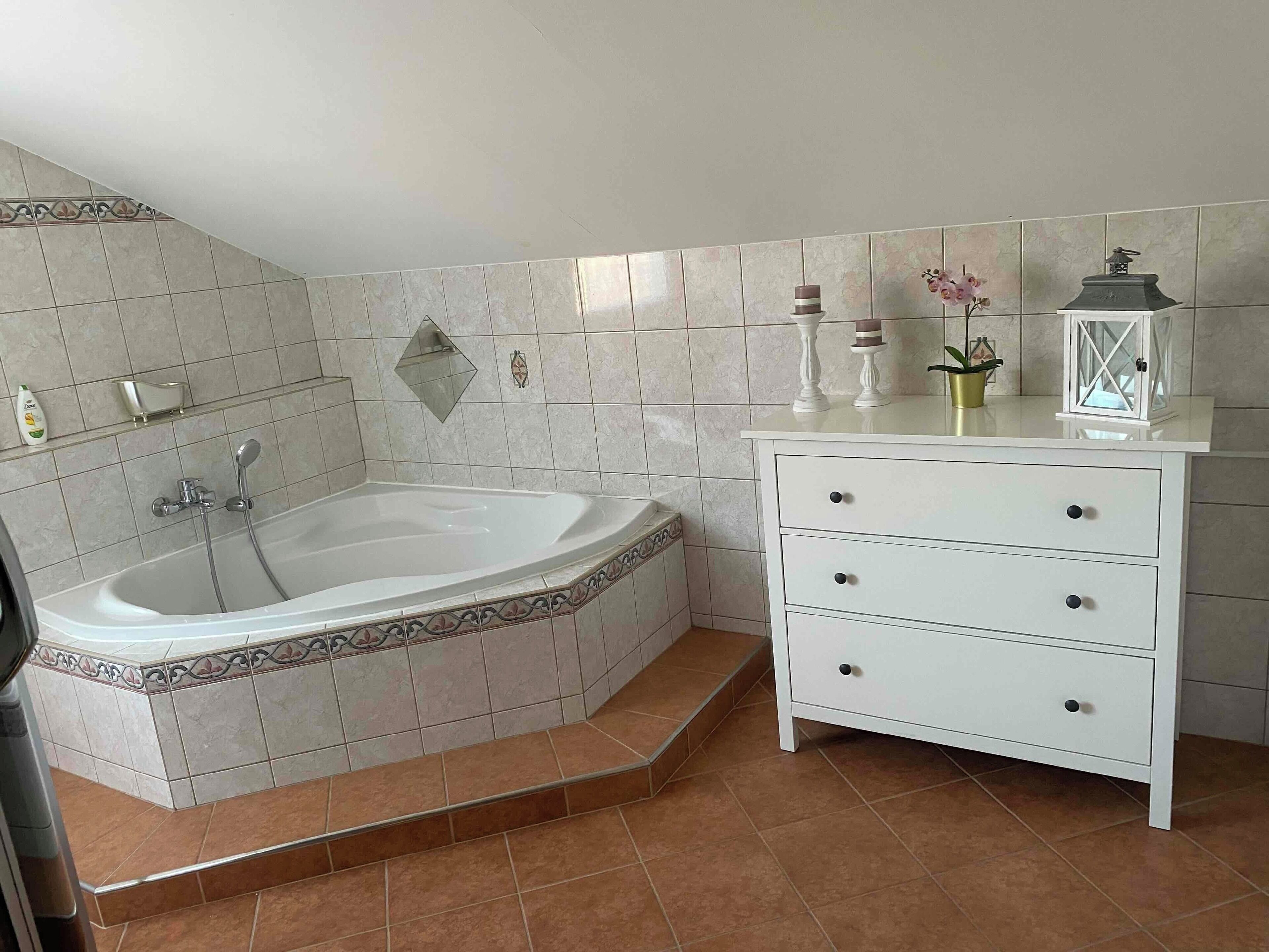 Dusche, Haartrockner, Handtücher