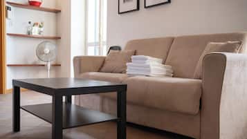 21-inch flat-screen TV with satellite channels