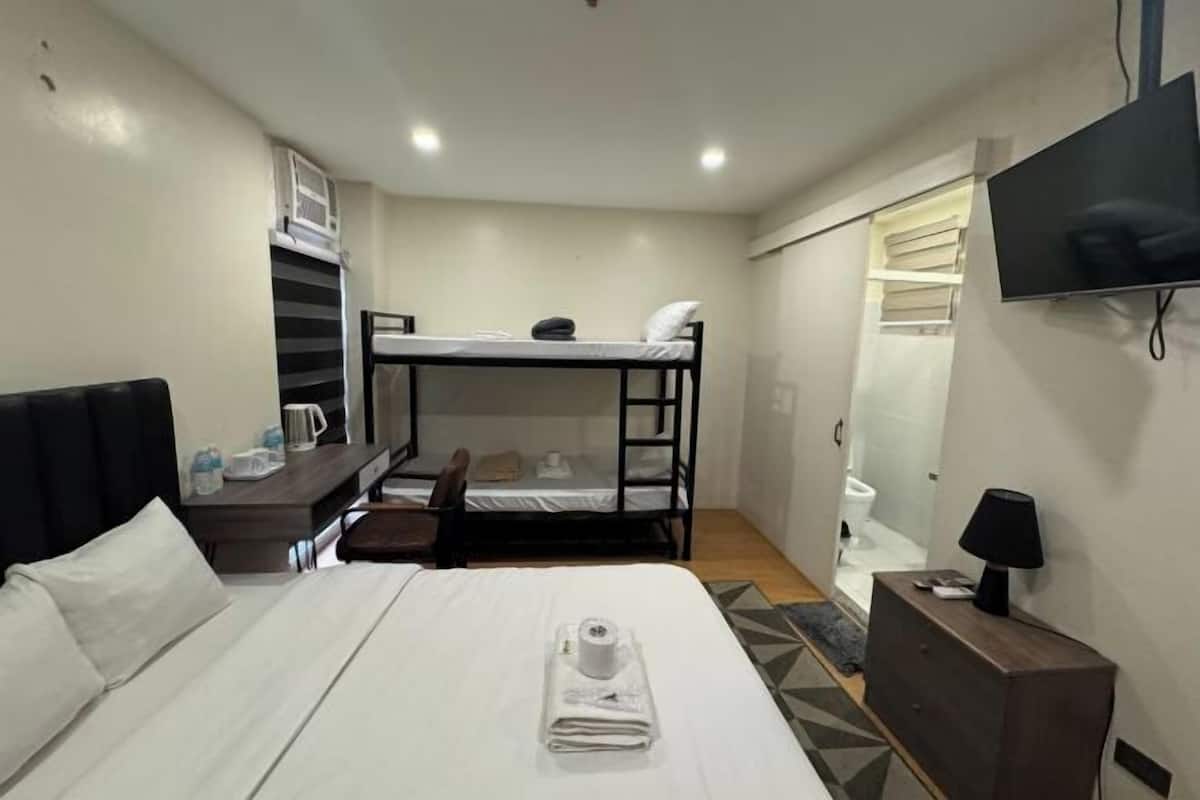 Desk, free WiFi, bed sheets
