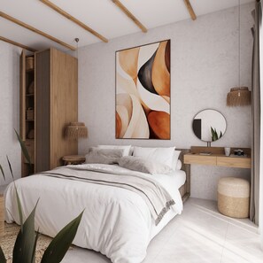 3 habitaciones y tabla de planchar con plancha 